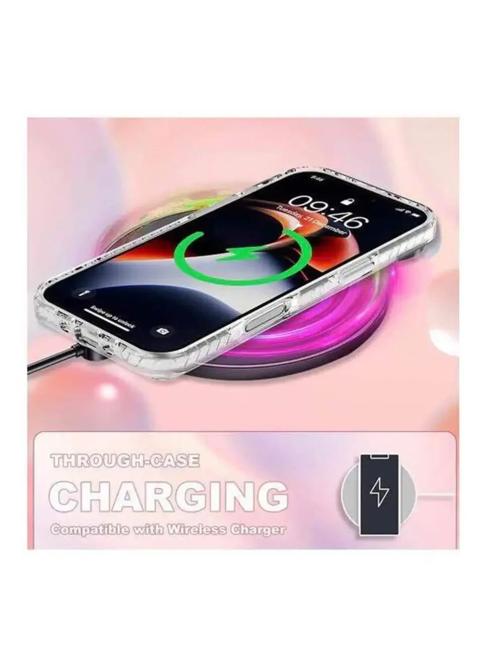 Clear Case for iPhone 17 Air, White Leopard Design